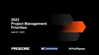 2023 Project Management Priorities Webinar