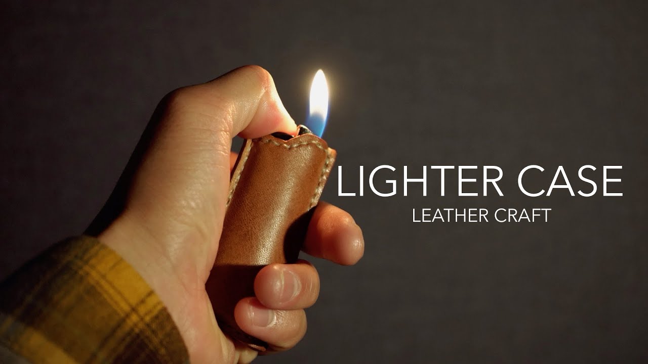 【作り方】使うほどに味が出る。革のライターケースの作り方、解説（型紙から作るよ）レザークラフト