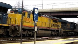 CSX Q438 w/Former Union Pacific 9030 Dash 8 Through Savage, MD