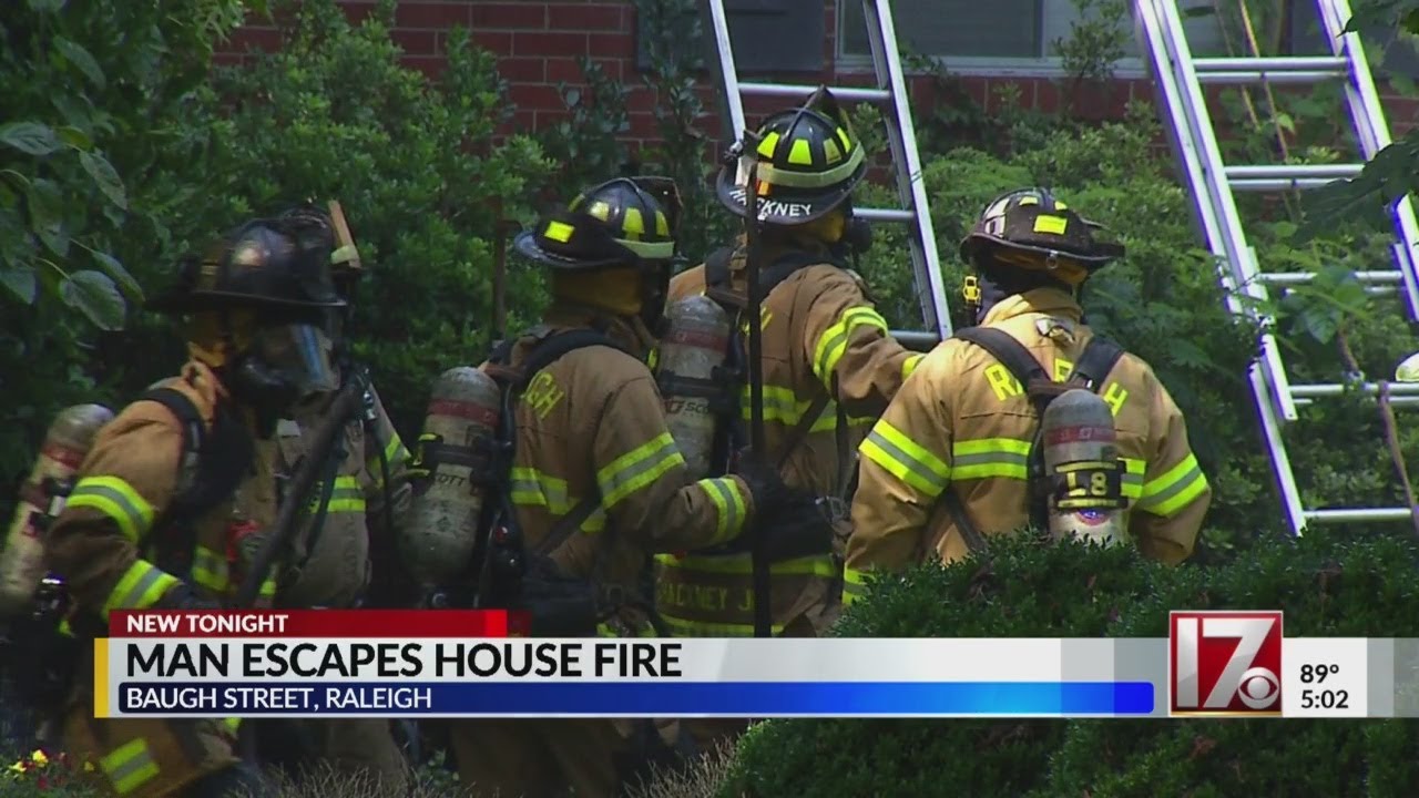 Dozens of firefighters respond to Raleigh house fire - YouTube