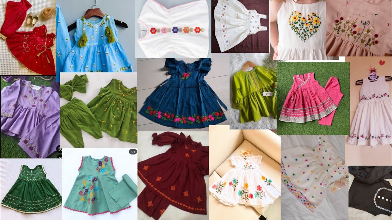 Summer Dress For Baby Girl In Amazing Embroidery Printed Design Brown Color main image 1