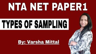 NTA NET PAPER/ TYPES OF SAMPLING || Research Aptitude for NTA NET Paper1 || My Commerce Info