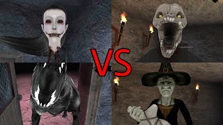 Eyes - The Horror Game - Nightmare Mode Battle | Krasue vs Charlie vs Good Boy vs Ursula
