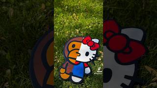 shop with me for a baby milo x hello kitty🥰#abathingape #babymilo #hellokitty #wallart #customart