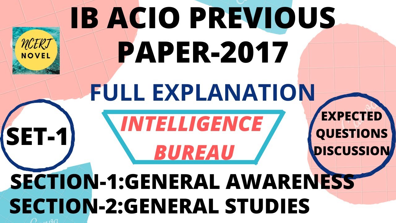 ib acio previous year question paper | ib acio general awareness | ib ...