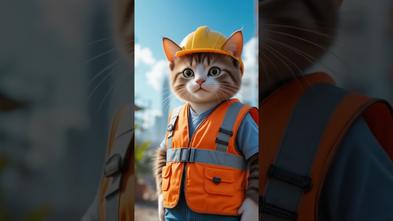 Ketika Kucing Jadi Mandor di Proyek Besar 😹👷♂️ #videoshort #cat #imut #cute #catshorts
