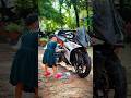 Cute Baby Washing KTM RC 390 😍🔥 | #ktm #ktmrc390 #washing #shorts