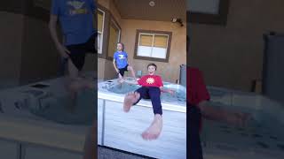Kade Falls Into Hot Tub #shorts