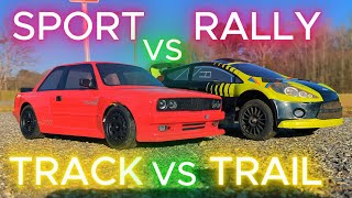 We race a BMW E30 against a Rally car rc style