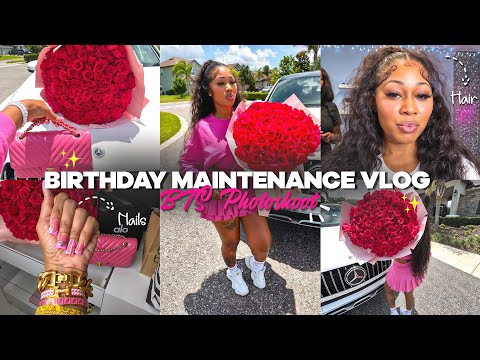 BIRTHDAY MAINTENANCE VLOG… HAIR, NAILS, BTS Photoshoot🧁