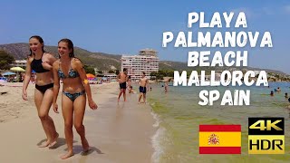 MALLORCA, Playa Palmanova Beach in August Walk 2021 beach in 4k // Best Beaches in Spain 2021