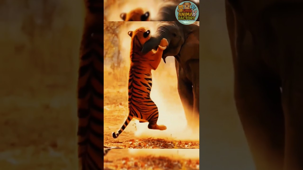 Tiger Climbs a Tree to Escape the Angry Elephant! 🐅🐘 | Epic Jungle Battle. 