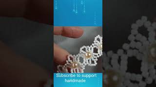 DIY beaded beads bracelet with pearls and seed beads #Shorts