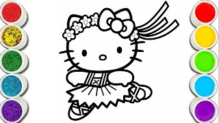 How to draw Hello Kitty  Drawing lessons for children  Easy drawing Coloring book