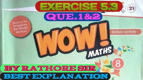 Exercise 5.3 Class 8th wow maths solutions