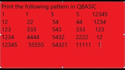 print number pattern in QBASIC