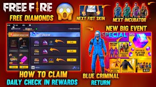 How To Get Membership Rewards  | Free Diamond | New Event | Blue Criminal Return | Garena Free Fire