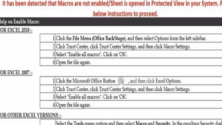 How to enable macros in excel sheet