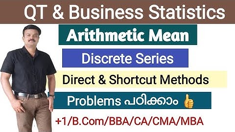 Arithmetic Mean/Discrete Series/Direct and Shortcut Method/Problems