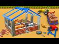 Diy mini tractor built a sturdy brick cowshed to resist the evil hand