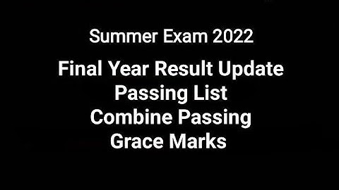 Final Year Result Update - Passing List, Combine Passing