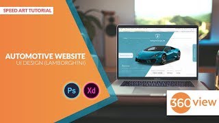 Web UI Design Concept | Automotive Website ( Lamborghini Aventador ) Speed Art Tutorial screenshot 4