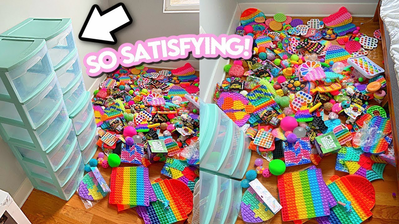 Organizing my FIDGET COLLECTION!!🌈 *so satisfying*
