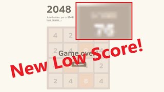 Attempting to Get The LOWEST SCORE in 2048 Game