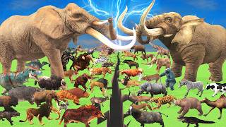 Prehistoric Animals Epic Battle Real Life Animals vs African Animals Vs Asian Animals Mammals Battle