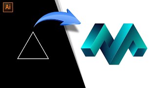 The Modern M Letter Logo Design Process Using Triangle Shape | Adobe Illustrator Tutorials