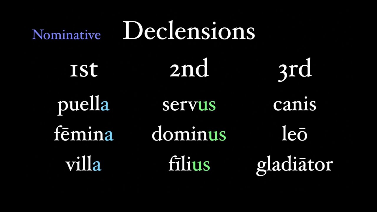 Latin Declensions And Conjugations Chart