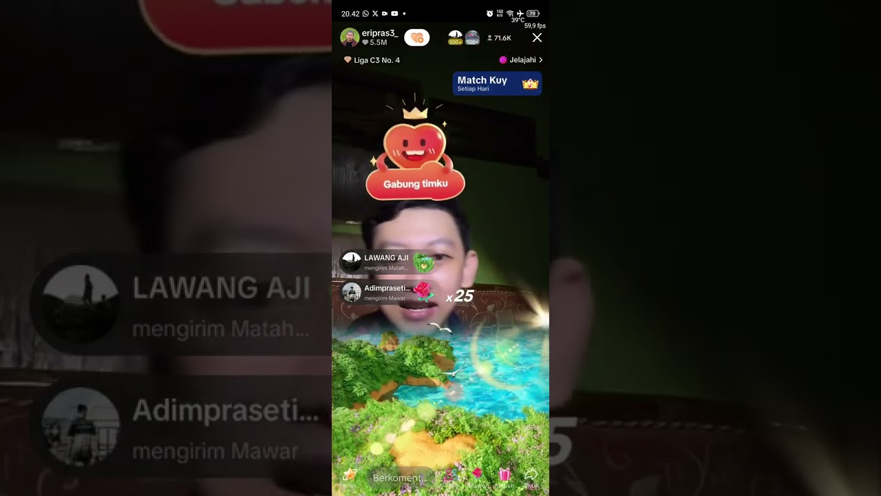 live tiktok eripras 1 jam 17 menit full ngakak