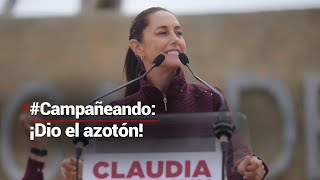 #Campañeando | Claudia Sheinbaum dio el azotón durante un mitin en Mazatlán, Sinaloa
