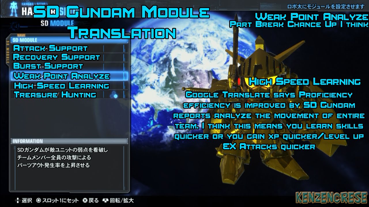 Gundam Breaker 3 SD Module Translation(Using Google Translate) YouTube