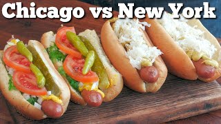 Portillo's Chicago Dog vs NY Dirty Water Dog! | Copycat Recipe!