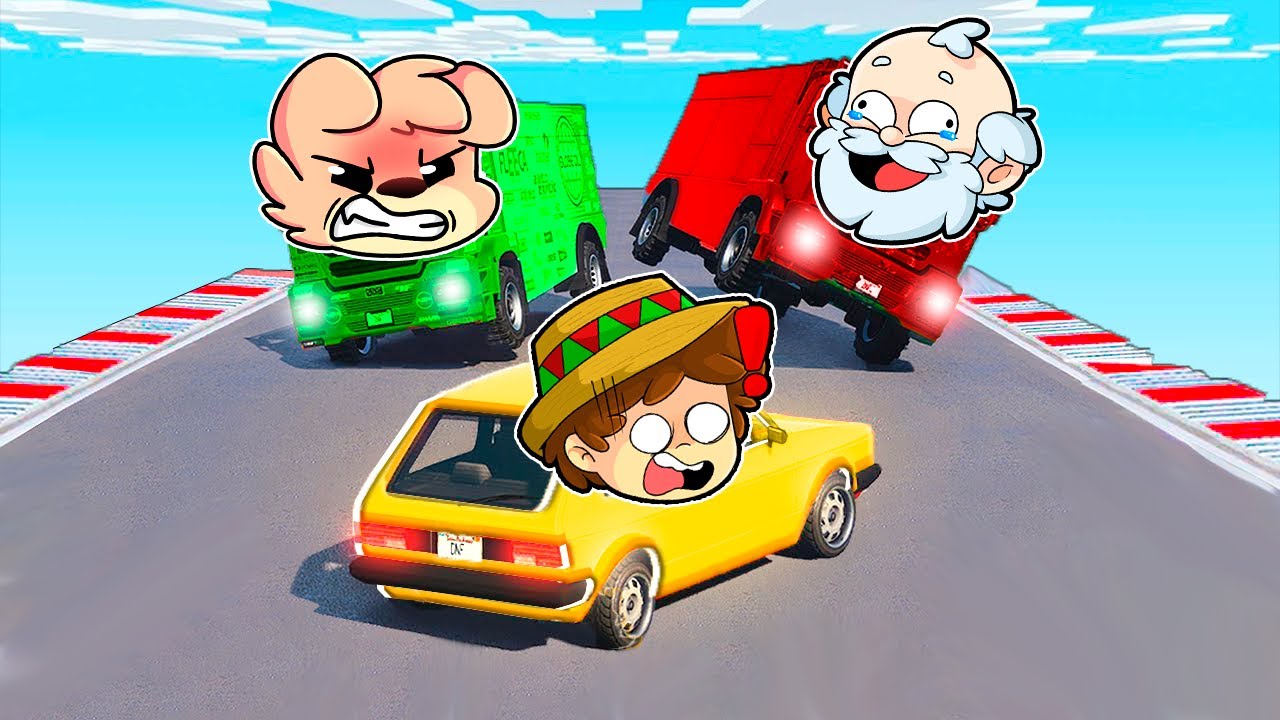 ¡NO me APLASTES PORFAVOR! 😭 COCHES vs SUPER CAMIONES 💥😂 SILVIOGAMER GTA ONLINE