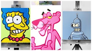 Popular Cartoon Characters Painting Tutorials 2020 - Acrylic Painting Techniques