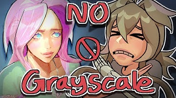 GRAYSCALE ARTIST tries drawing with COLOR FIRST