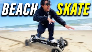 RIDING ELECTRIC SKATEBOARDS ON THE BEACH