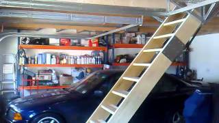 Gas Spring assisted retracting staircase for loft / attic access in my garage. No need for motorised system or electrics. Quick and 