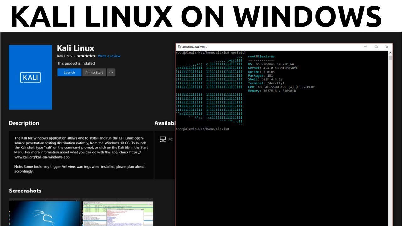 Kali Linux On Windows 20 Official - WSL - Installation & Configuration