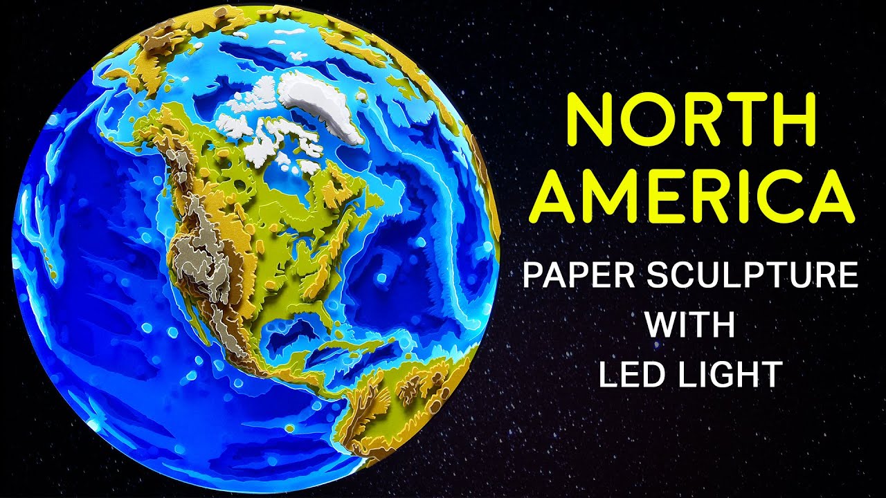 Amazing North America Map With LED Light DIY Time Lapse OLGA