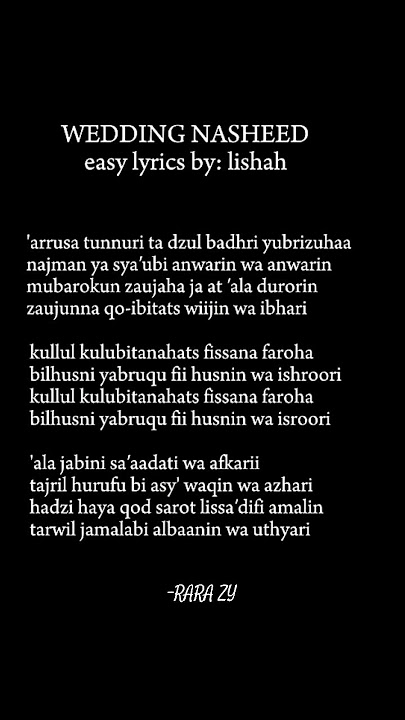 WEDDING NASHEED LYRICS #viral #nasheed #islamicsong #fyp