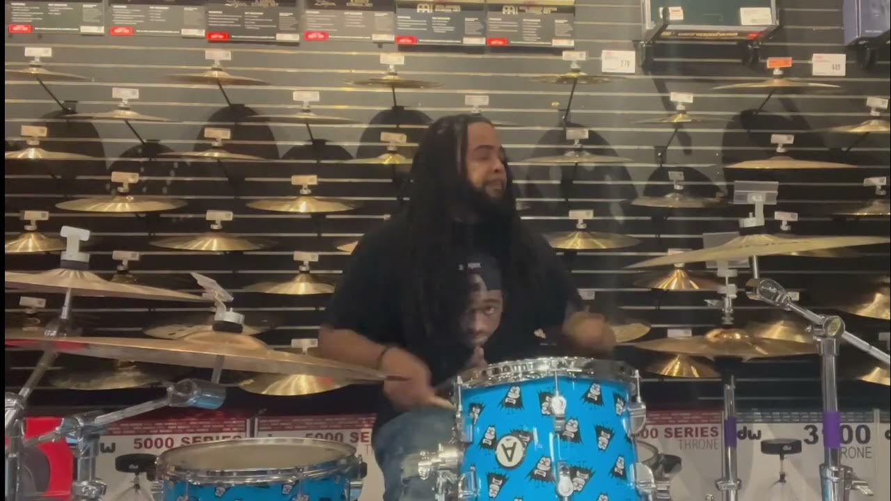 Checking out The Aquabats Action Drumset by Pdp at guitar center