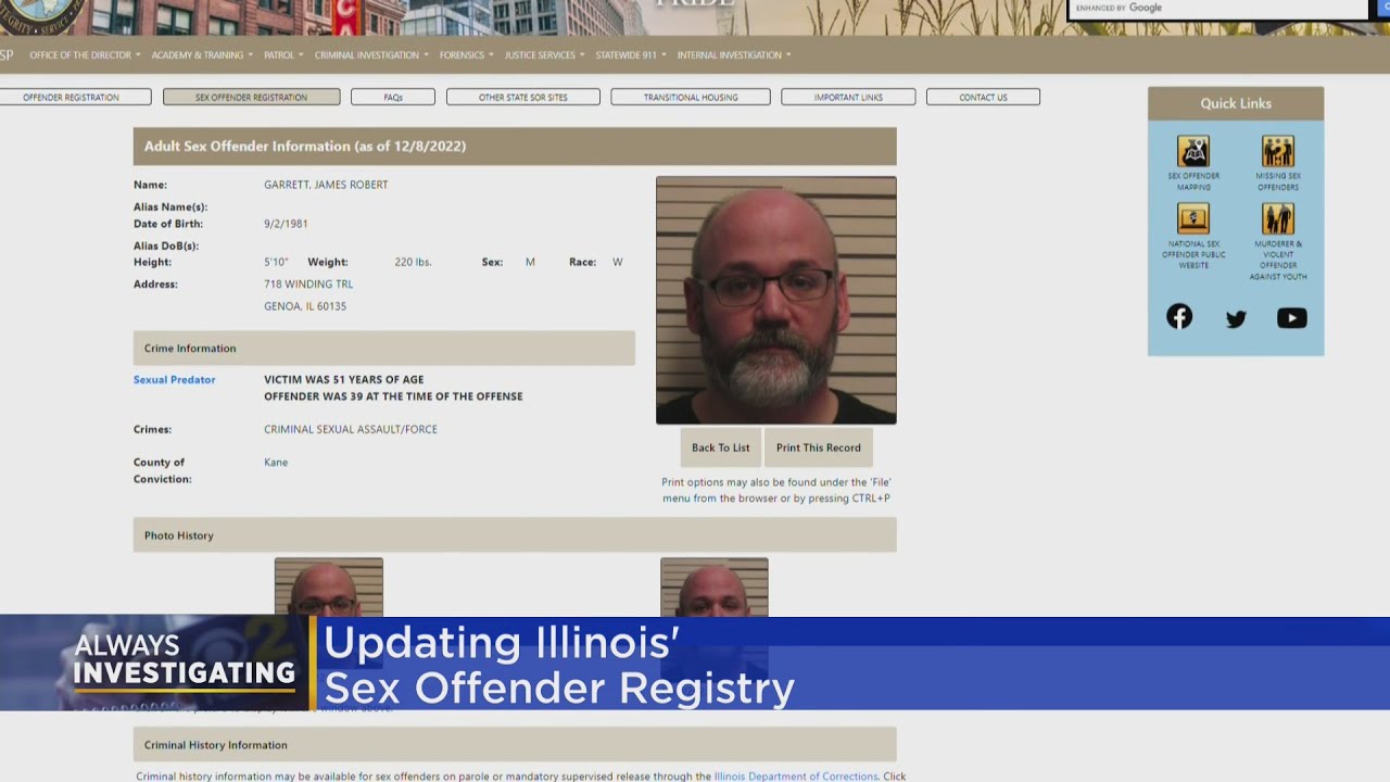 Convicted massage therapists photo appears on Illinois Sex Offender Registry, months late