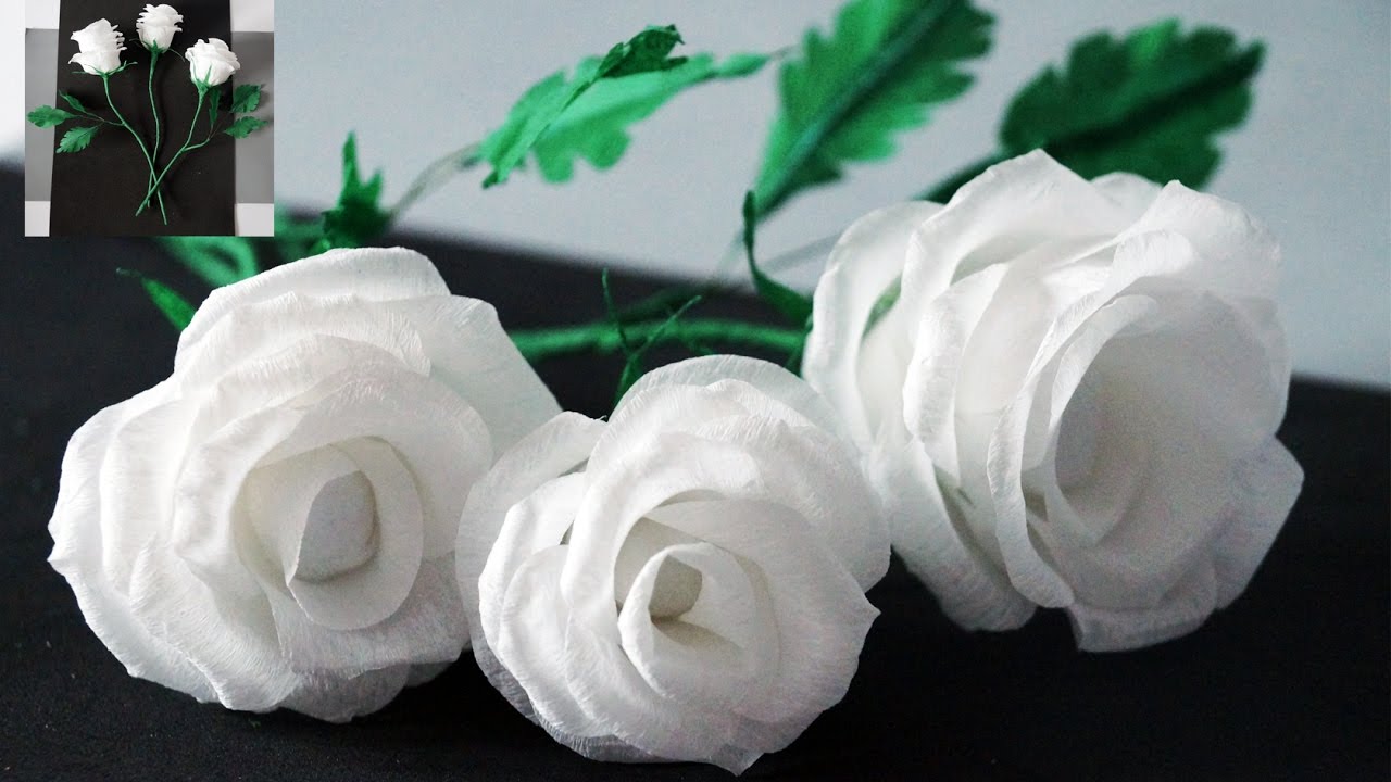 Flowers making | How to Make Rose Tissue Paper | Crepe paper ...