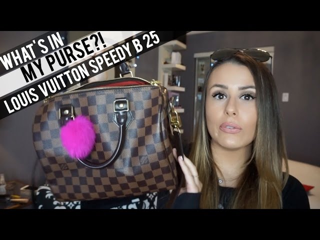 WHAT'S IN MY PURSE?  SPEEDY BANDOULIERE 25 (DAMIER EBENE) 