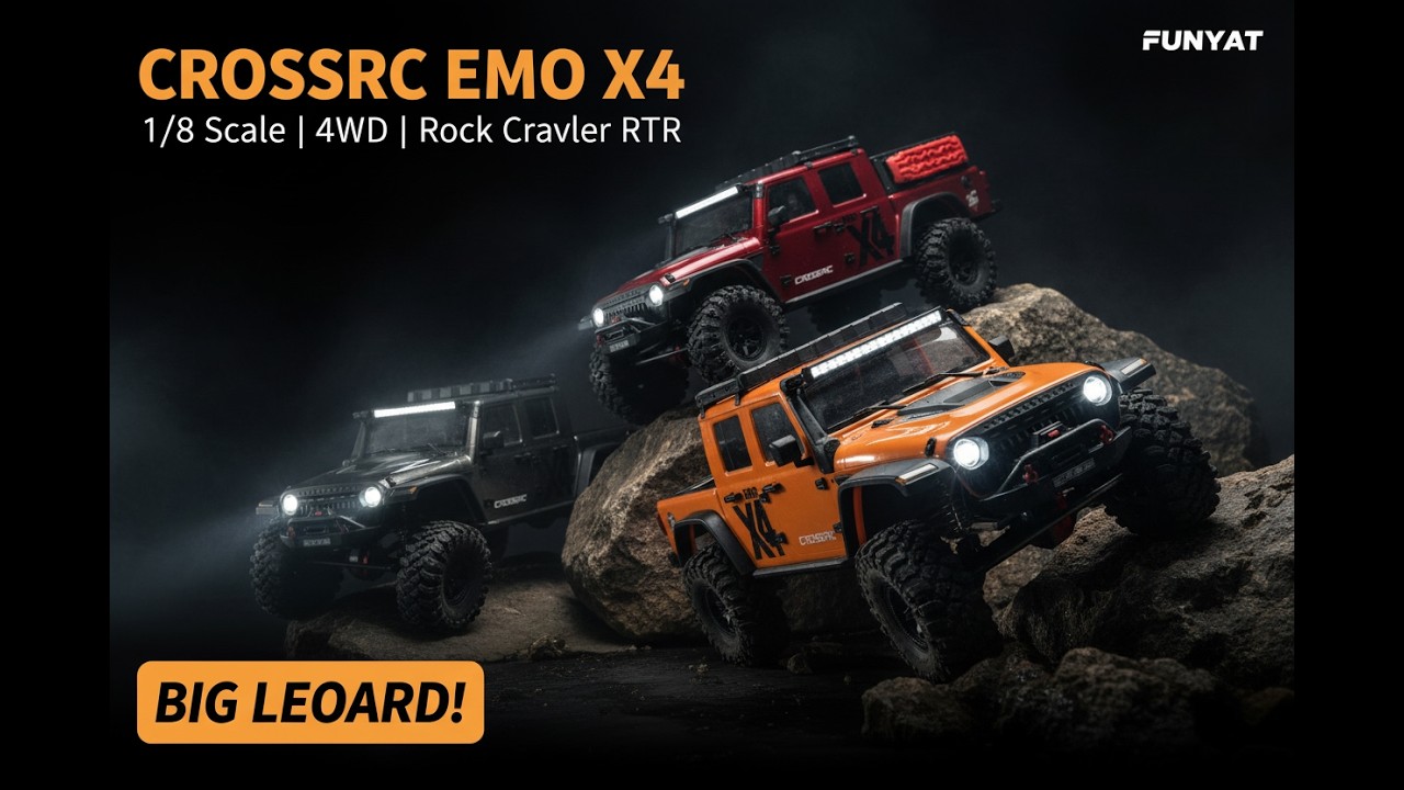 CROSSRC EMO X4 Big Leopard 1/8 4WD RC Crawler Off-Road Rescue