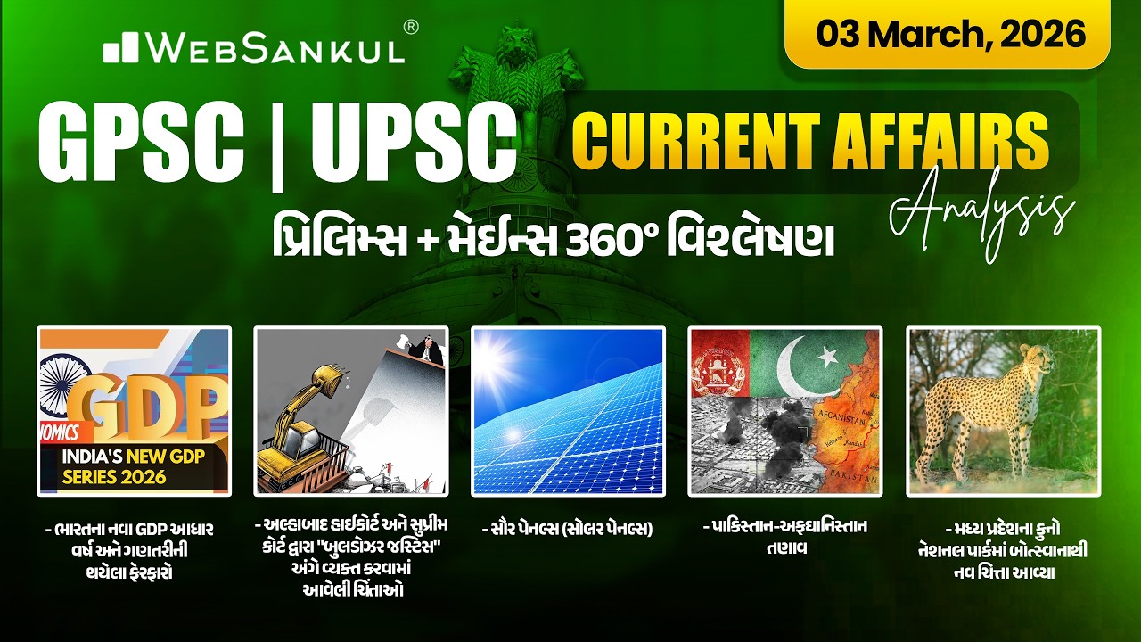 Daily Current Affairs Analysis for GPSC / UPSC | 3 March 2026 | WebSankul Mains