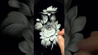 Гризайль. Цветы. Мазковая Живопись маслом | Grisaille. Flowers. Oil Painting #shorts